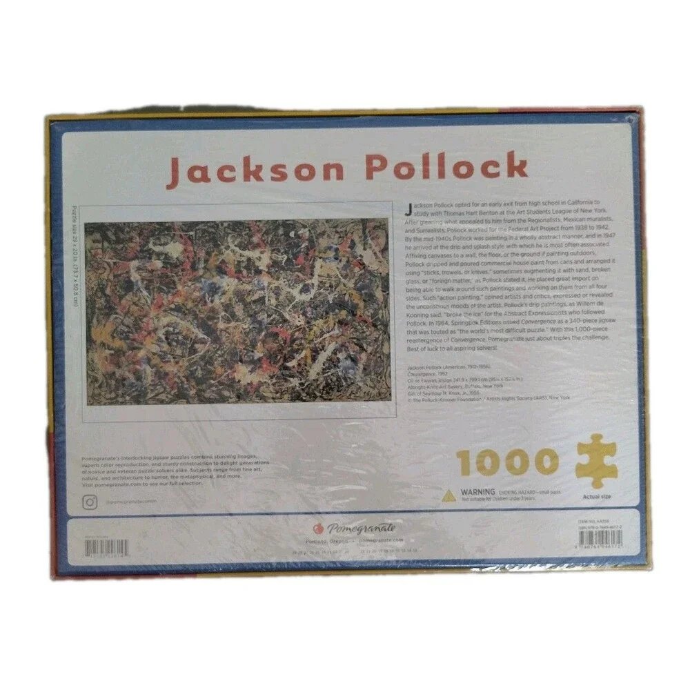 New Pomegranae Art Piece Jigsaw Puzzle Jackson Pollock Convergence 1000 Pieces
